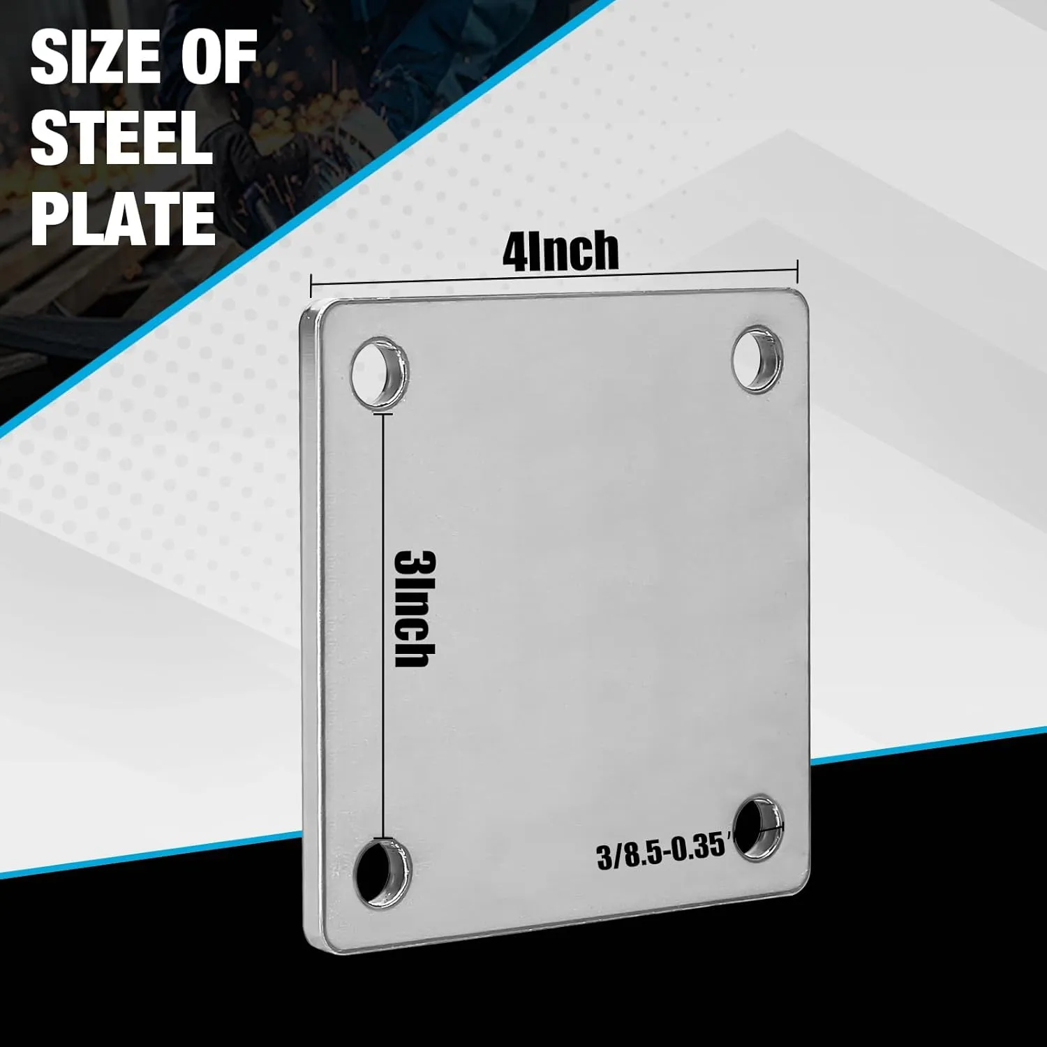 4 Pcs A36 Steel Plates, 4"x4", Hot Rolled, Laser Cut, Weldable & Paintable, Ideal for Industrial & DIY Projects