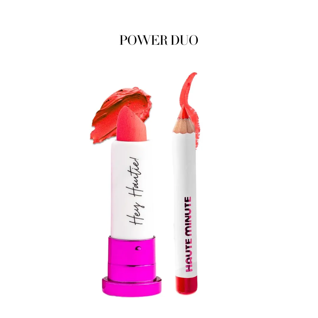 4Ever Haute Lipstick – Coral Lipstick Long Lasting, Bold Satin Finish, Vegan, Cruelty-Free - Clean & Natural, Travel-Friendly Lip Color (Reservations)