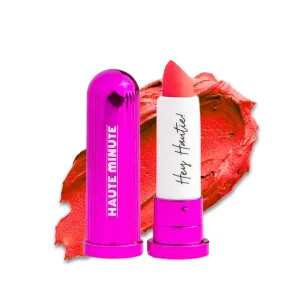4Ever Haute Lipstick – Coral Lipstick Long Lasting, Bold Satin Finish, Vegan, Cruelty-Free - Clean & Natural, Travel-Friendly Lip Color (Reservations)