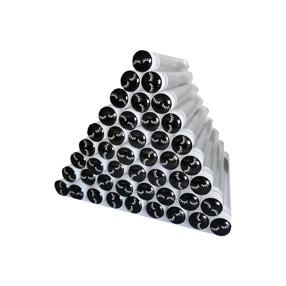 50 Pcs Disposable Mascara Brushes Diamond Eyelash Spoolies Makeup Brush Mascara Wand in Sanitary Tube Lash Supplies (Black) …