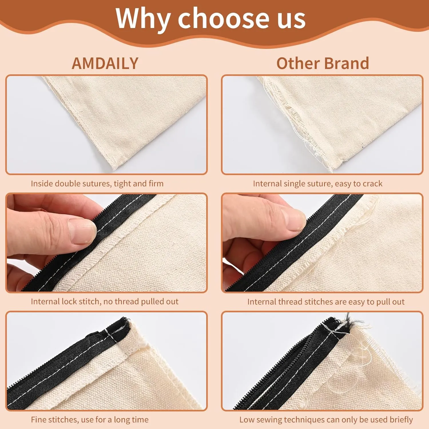 50Pcs Canvas Makeup Bags Bulk, Cotton Sublimation Blank DIY Heat Transfer Cosmetic Bags w/Black Zipper for Bridesmaid Makeup Bag Travel Toiletry Pouch Storage, Ivory