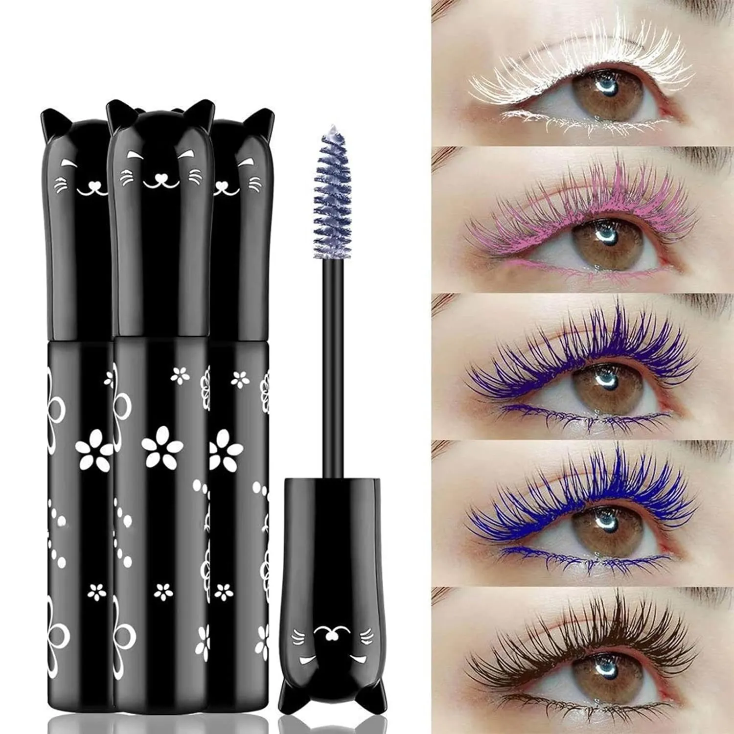 6 Colors Lashes Mascara Eyes Waterproof Fast Dry Eyelashes Curling Lengthening Makeup Eye Lengthening, Lifting, Curling Kit Gift Set