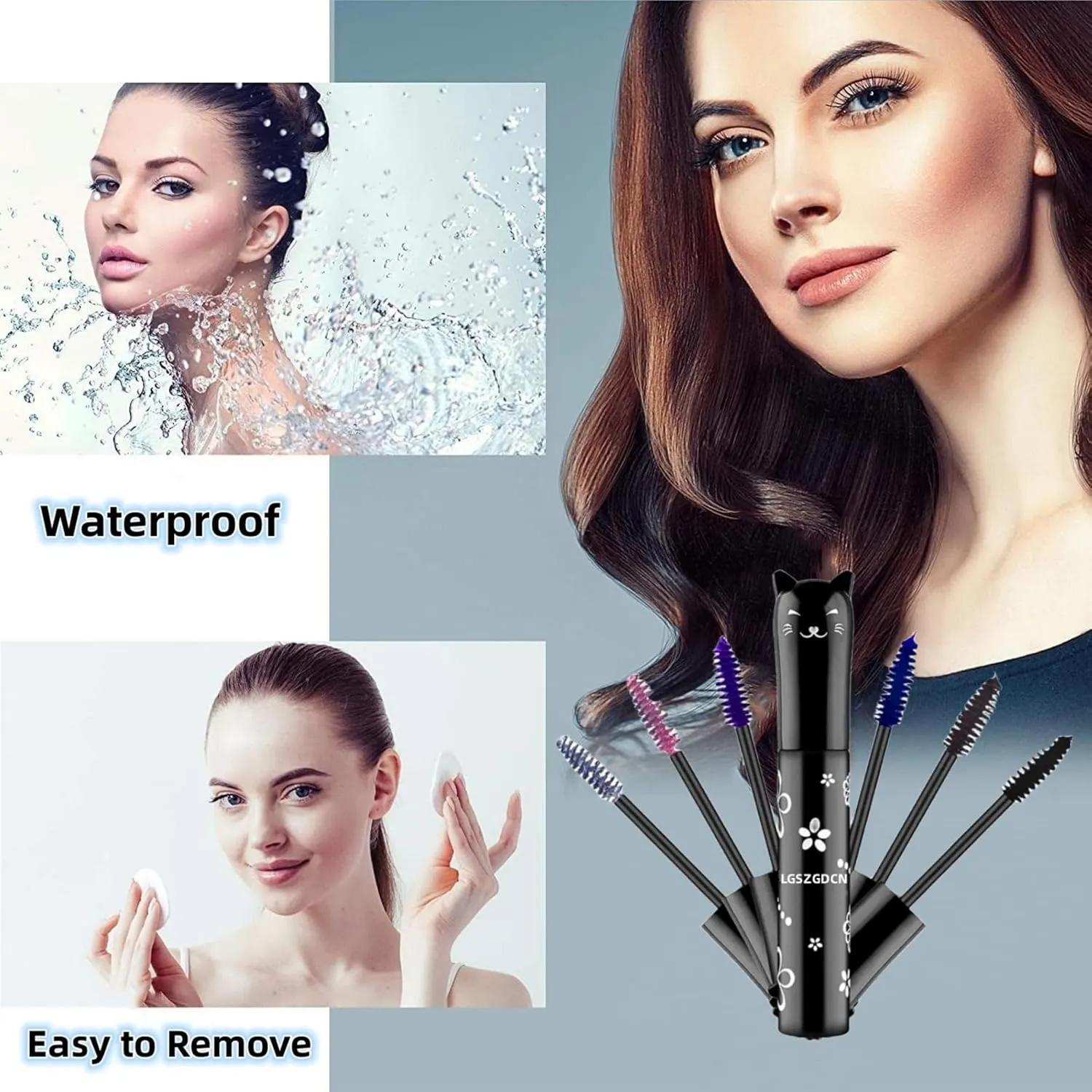 6 Colors Lashes Mascara Eyes Waterproof Fast Dry Eyelashes Curling Lengthening Makeup Eye Lengthening, Lifting, Curling Kit Gift Set