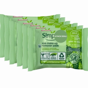 6 Pack Eye Makeup Remover Pads – 30 Pads per Pack – 180 Total – Gentle, No Perfume, No Harsh Chemicals – Removes Waterproof Makeup – Travel-Friendly