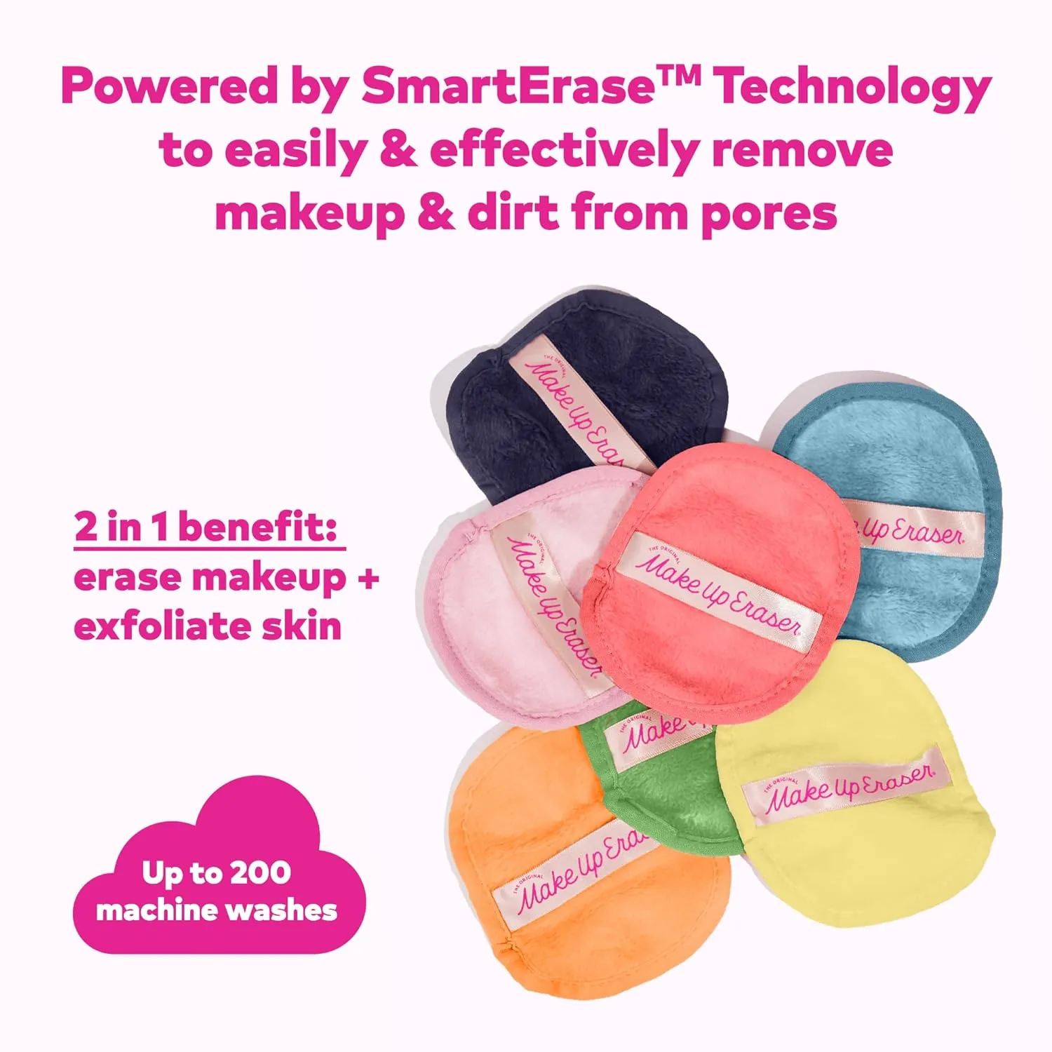 7-Day Set, Erase All Makeup with Just Water, Including Waterproof Mascara, Eyeliner, Foundation, Lipstick, Sunscreen, and More! 7ct