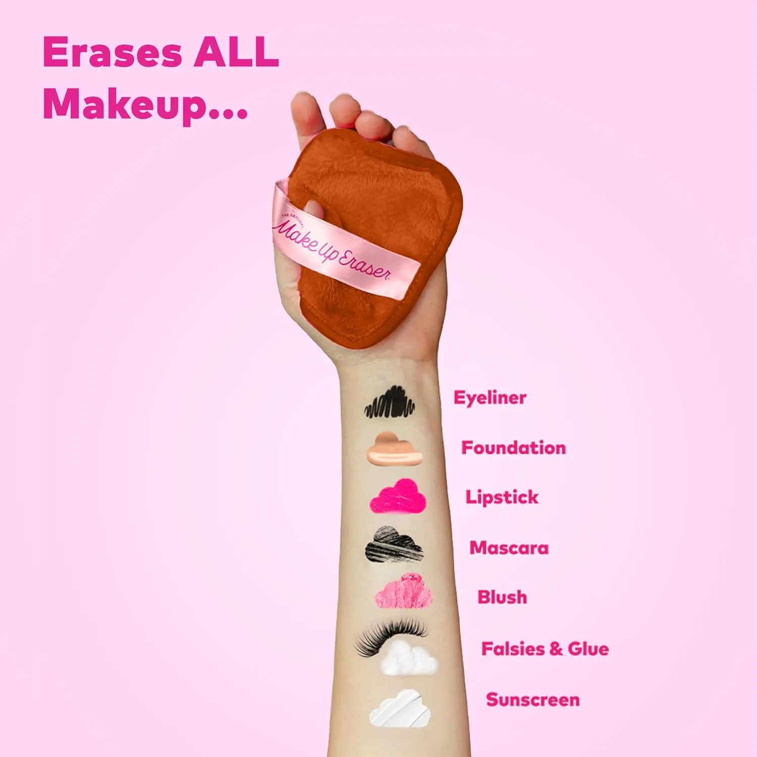 7-Day Set, Erase All Makeup with Just Water, Including Waterproof Mascara, Eyeliner, Foundation, Lipstick, Sunscreen, and More! 7ct