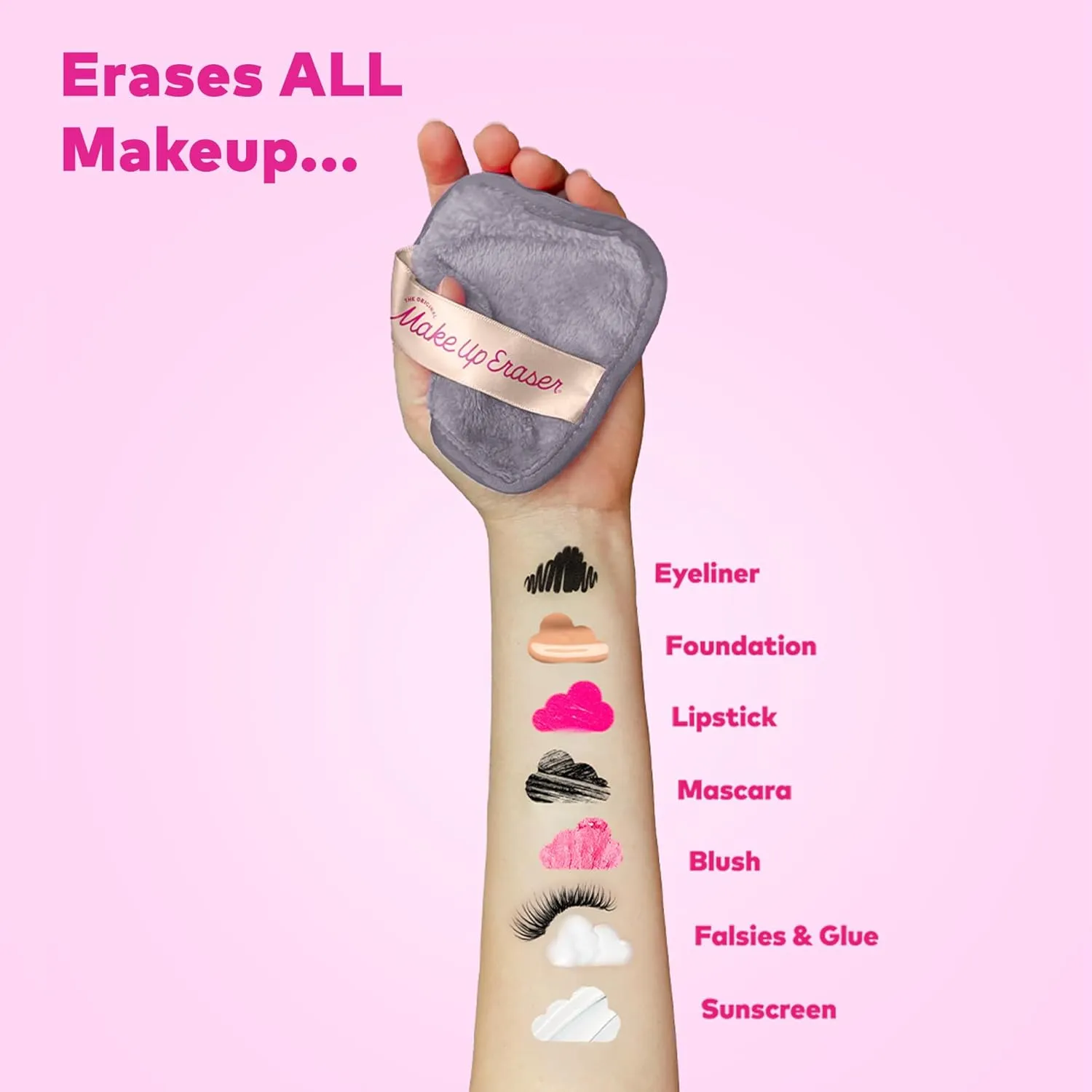 7-Day Set, Erase All Makeup with Just Water, Including Waterproof Mascara, Eyeliner, Foundation, Lipstick, Sunscreen, and More! 7ct