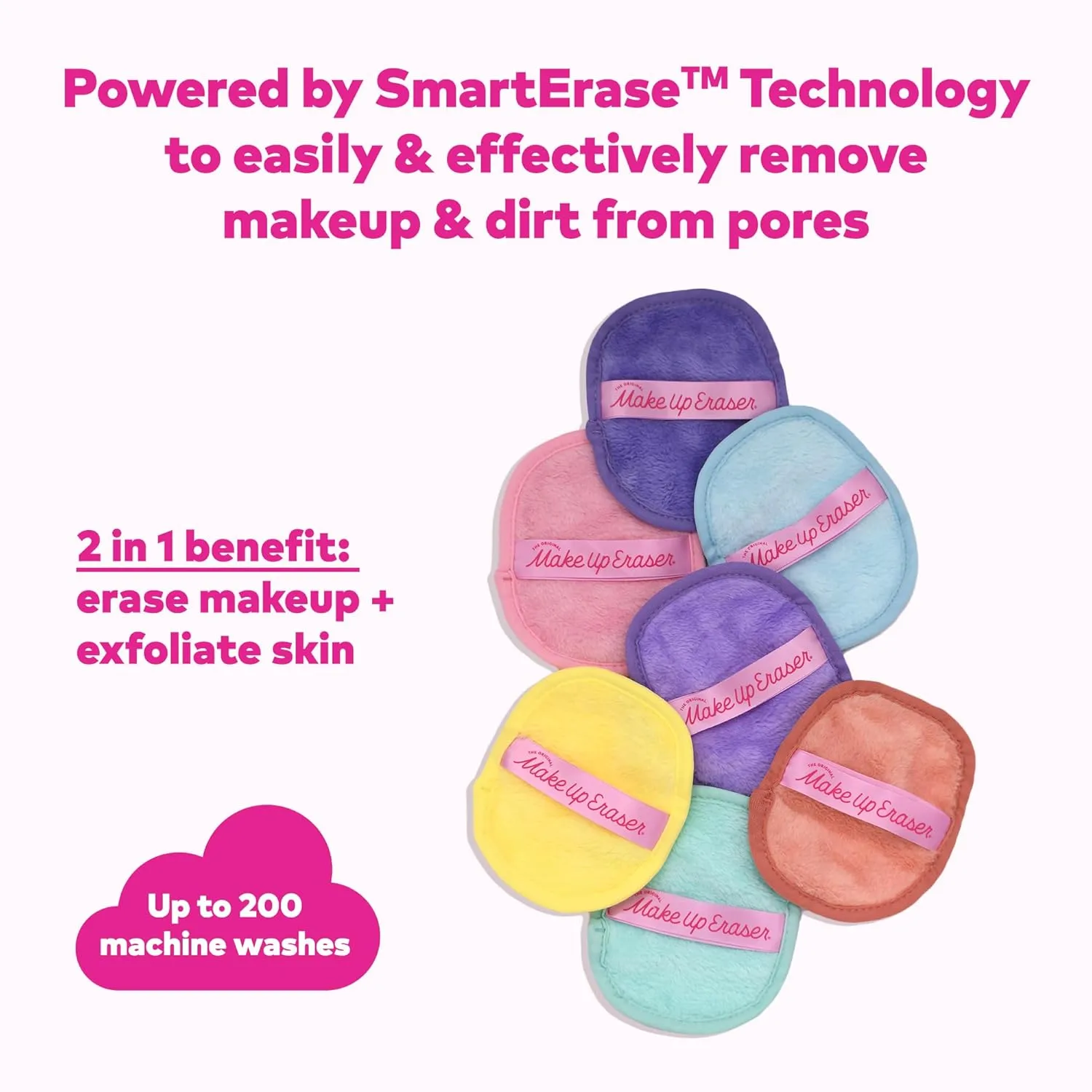 7-Day Set, Erase All Makeup with Just Water, Including Waterproof Mascara, Eyeliner, Foundation, Lipstick, Sunscreen, and More! 7ct