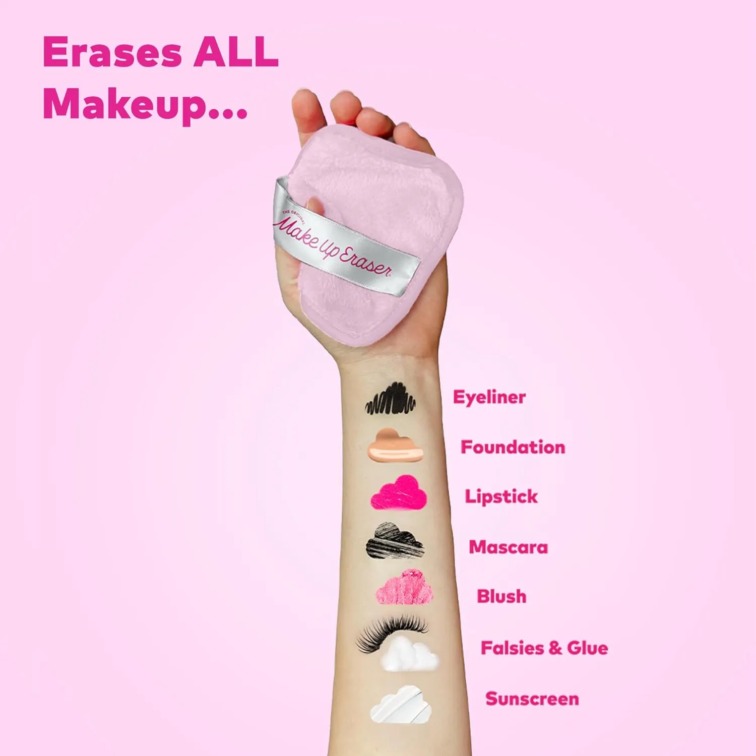 7-Day Set, Erase All Makeup with Just Water, Including Waterproof Mascara, Eyeliner, Foundation, Lipstick, Sunscreen, and More! 7ct