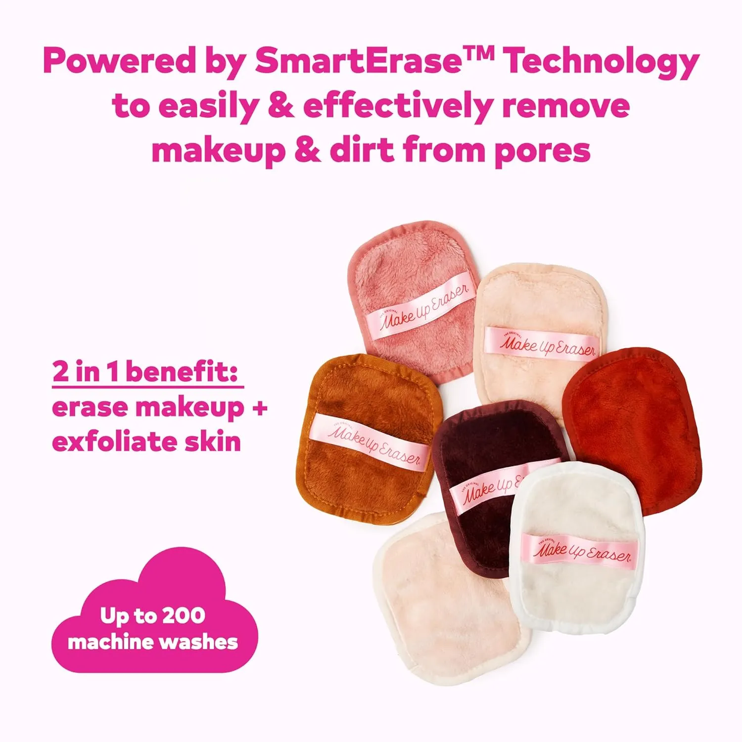 7-Day Set, Erase All Makeup with Just Water, Including Waterproof Mascara, Eyeliner, Foundation, Lipstick, Sunscreen, and More! 7ct