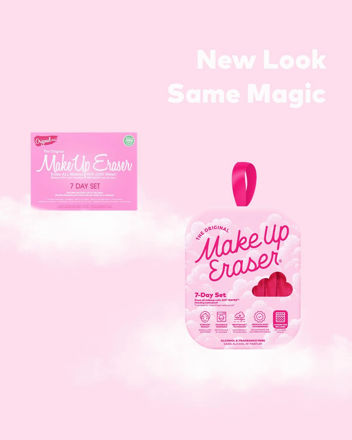 7-Day Set, Erase All Makeup with Just Water, Including Waterproof Mascara, Eyeliner, Foundation, Lipstick, Sunscreen, and More! 7ct