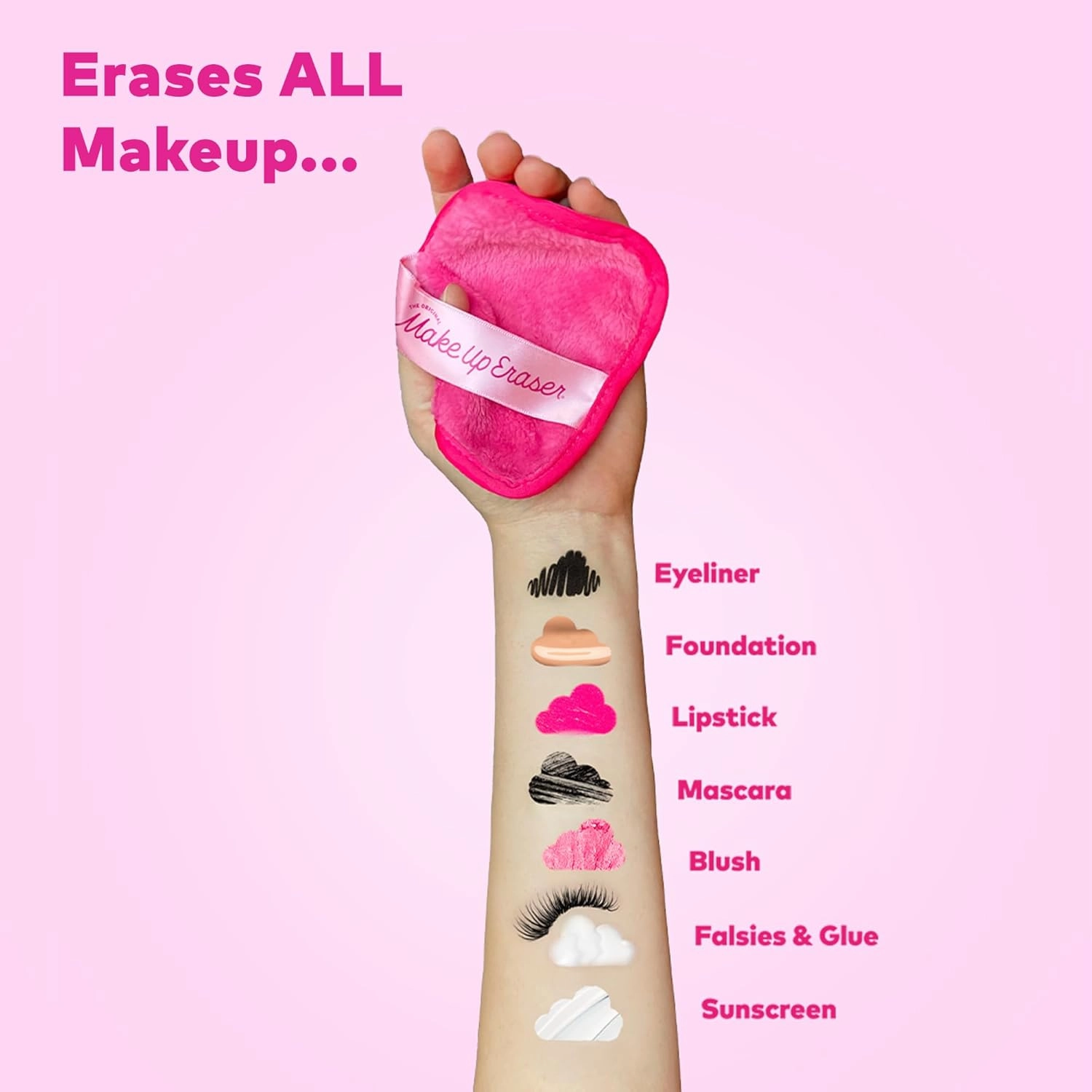 7-Day Set, Erase All Makeup with Just Water, Including Waterproof Mascara, Eyeliner, Foundation, Lipstick, Sunscreen, and More! 7ct