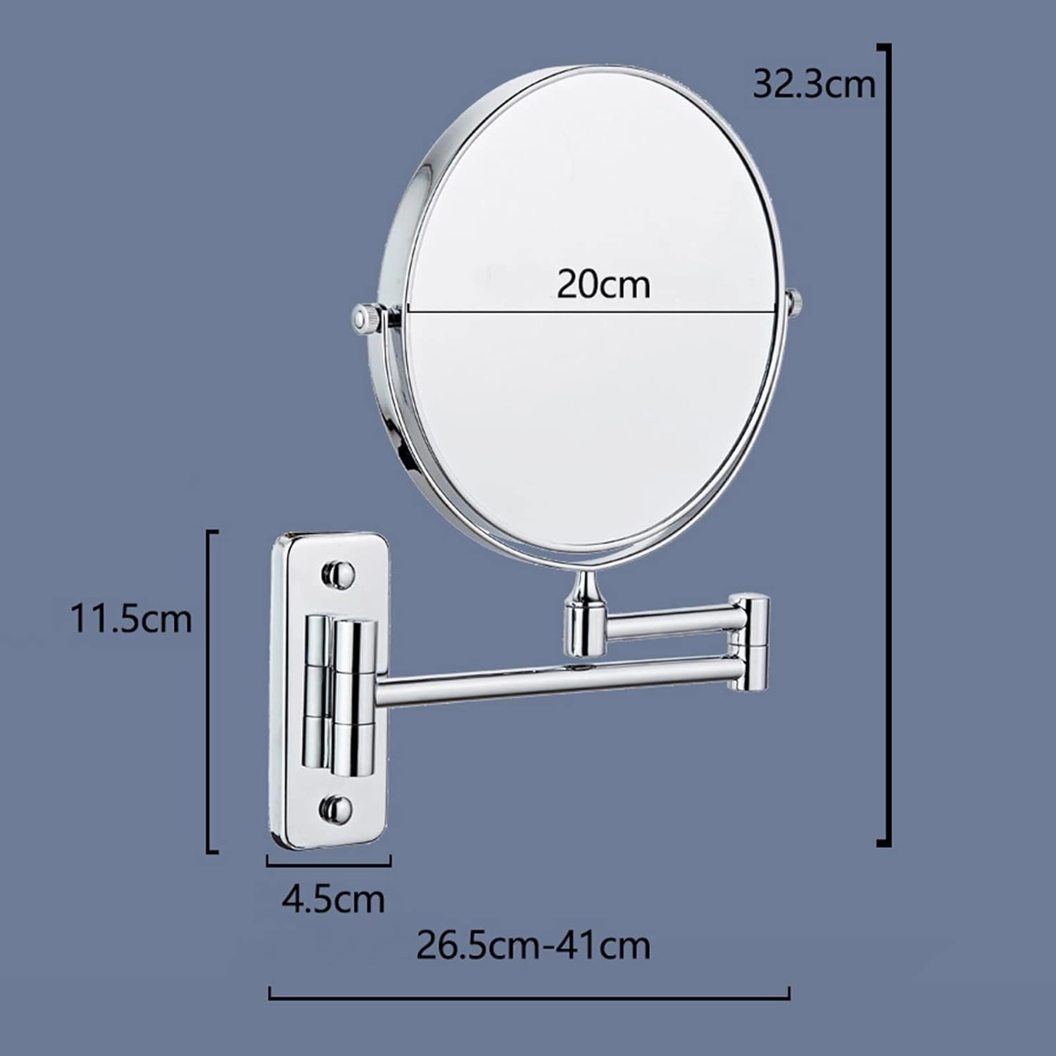 8 Inch Wall Mounted Makeup Mirror, Double Sided Magnifying Foldable Beauty Vanity Mirror, 360° Swivel Adjustable Brass Cosmetic Mirror, Bathroom HD Shaving Mirror,D,10X (D 5X)