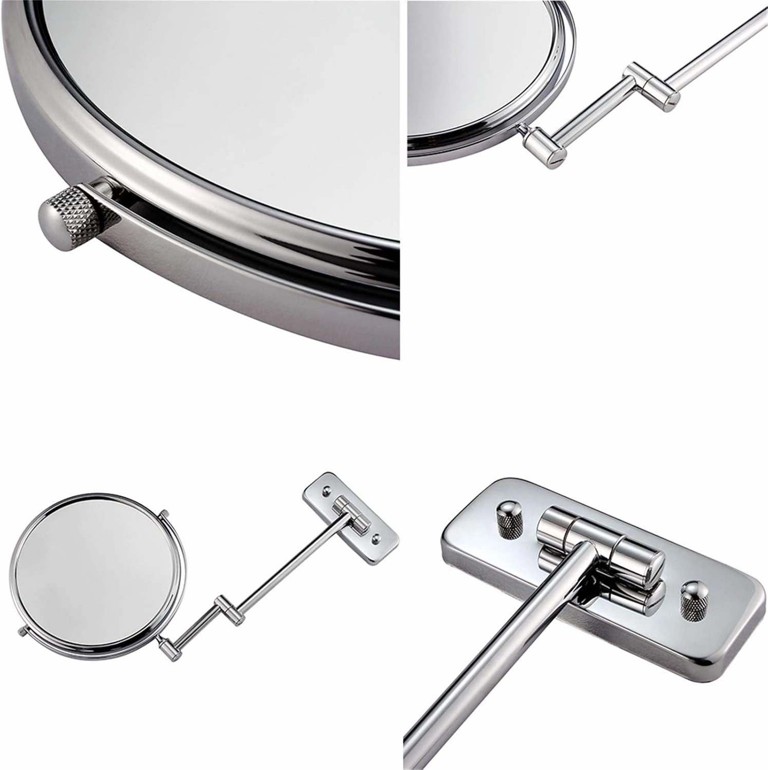 8 Inch Wall Mounted Makeup Mirror, Double Sided Magnifying Foldable Beauty Vanity Mirror, 360° Swivel Adjustable Brass Cosmetic Mirror, Bathroom HD Shaving Mirror,D,10X (D 5X)