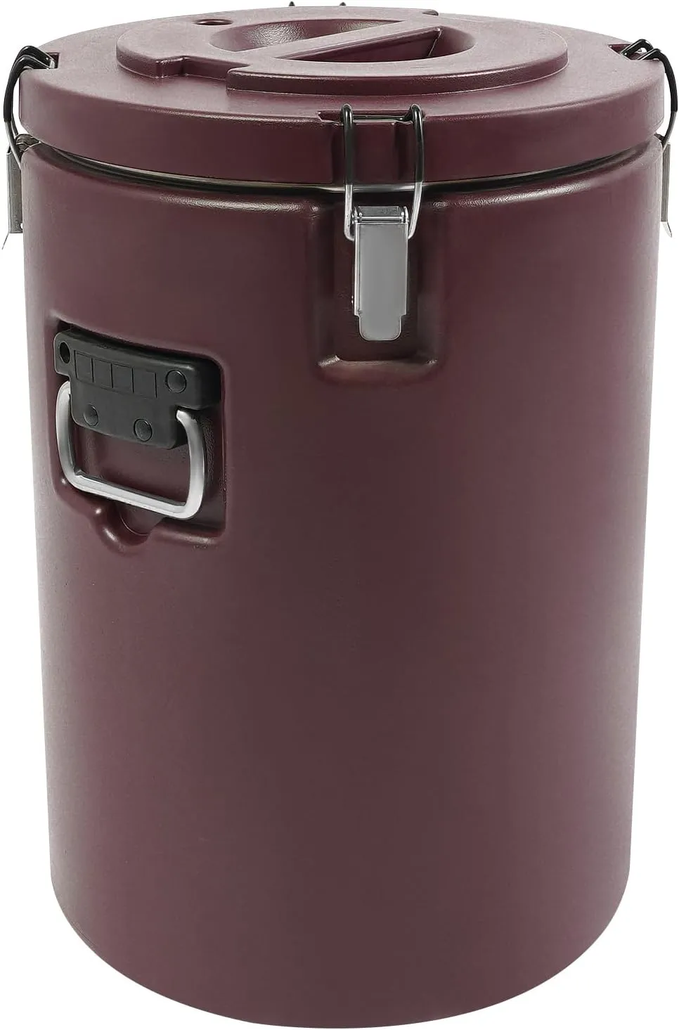 9.25 Gallon Insulated Beverage Cooler Dispenser Camping Cooler Chiller Portable Sports Cooler Round Water Beverage Dispenser with Stainless Steel Interior for Hot or Cold Food Storage (Brown)