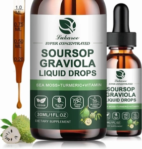 (2 Pack) Soursop Graviola Leaf Extract Liquid Drop Plus Pure Botanical Sea Moss for Cell Support & Regeneration, Immunity, Liver, Zzz & Antioxidant - Soursop Bitters Liquid, 2 Month Supply, 1 Fl Oz