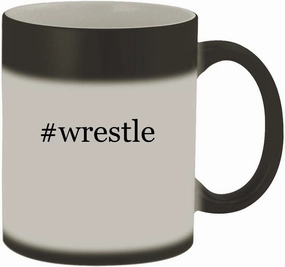 #wrestle - 11oz Hashtag Magic Color Changing Mug, Matte Black