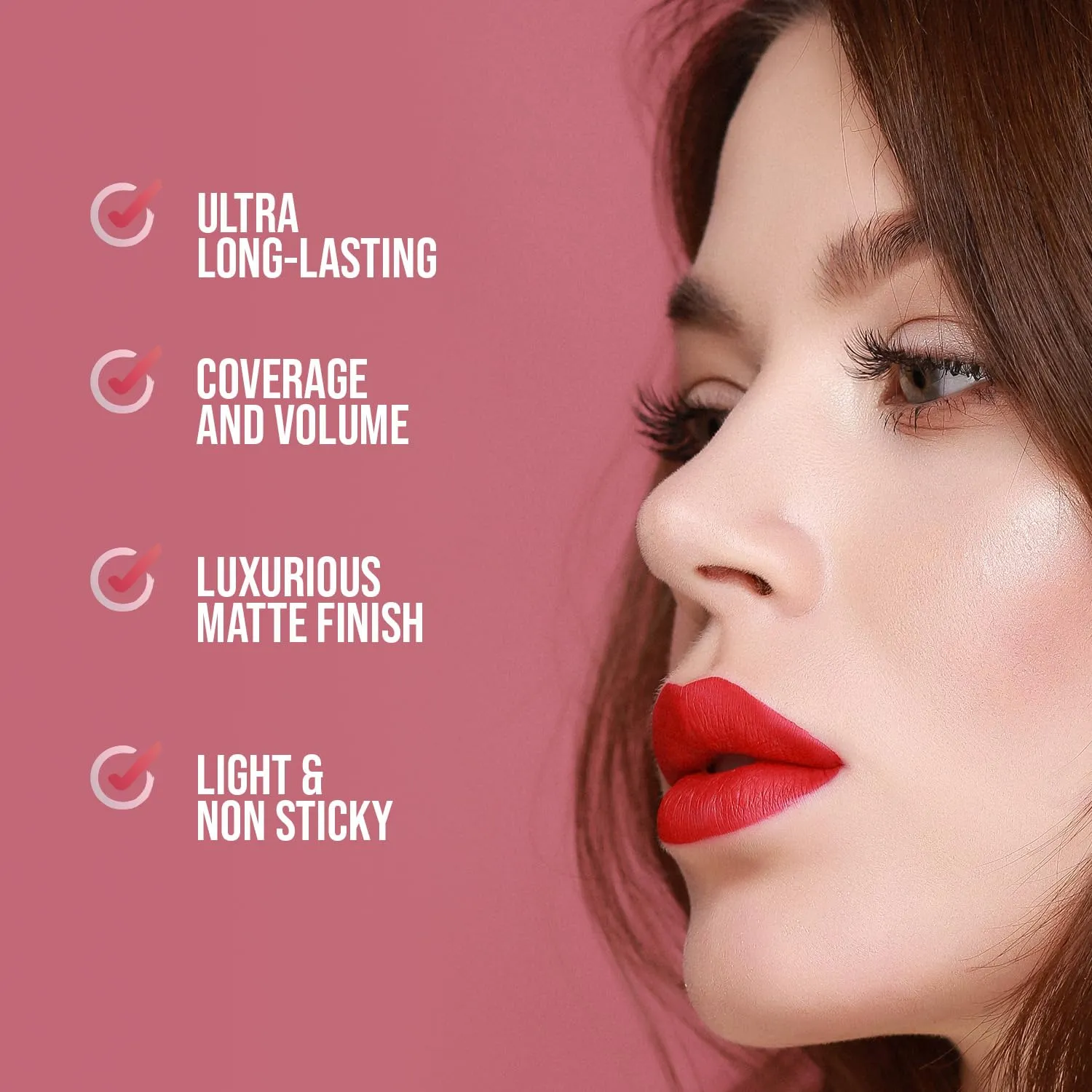 aden Professional An amazing liquid lip color with a matte, velvety finish long lasting color guaranteeing (03 Rosie Brown) (6ML) MADE IN ITALY