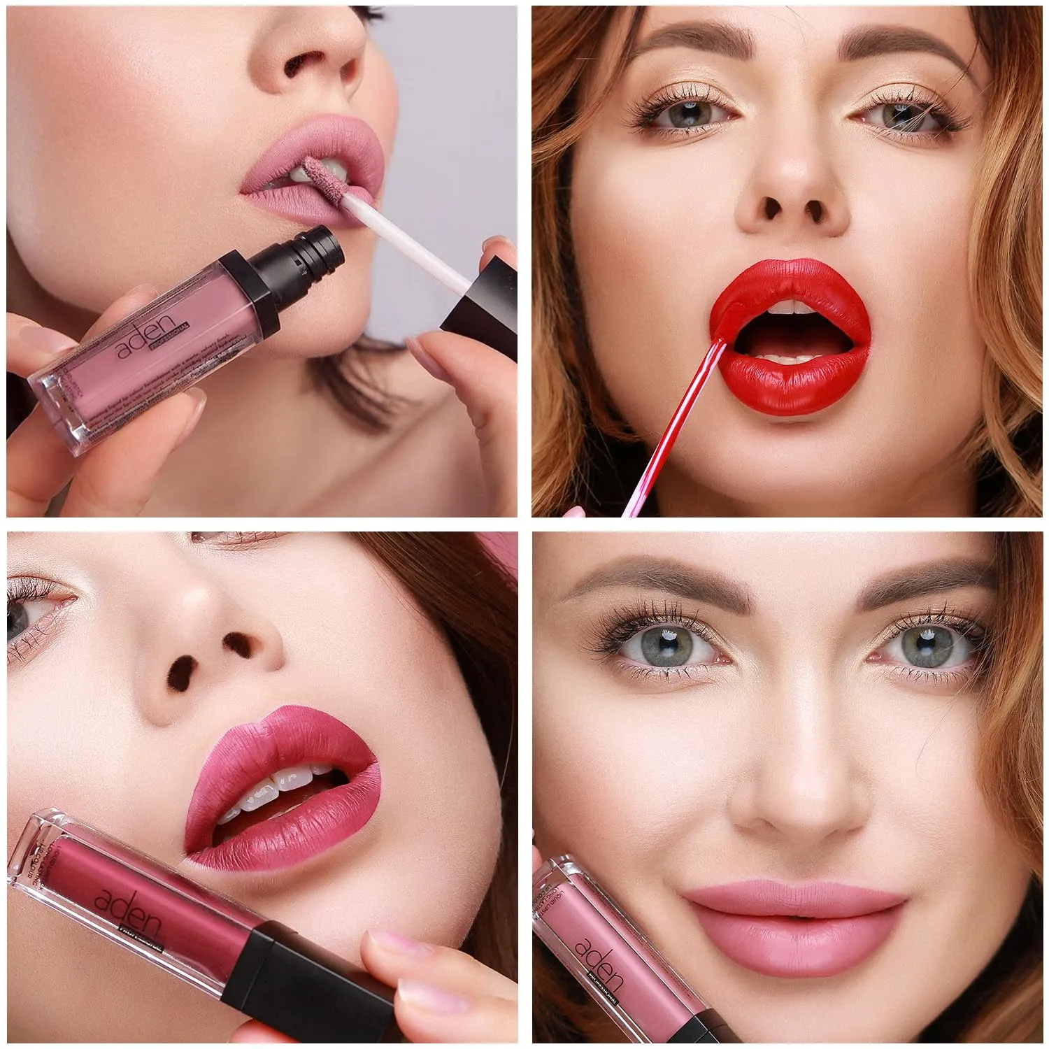 aden Professional An amazing liquid lip color with a matte, velvety finish long lasting color guaranteeing (03 Rosie Brown) (6ML) MADE IN ITALY