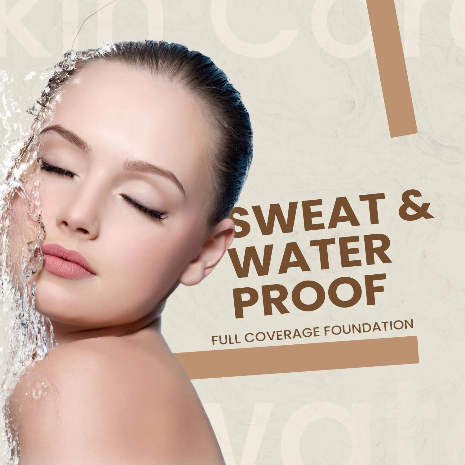 aden Fluid Foundation – 20ml – Sweat & Water Proof Full Coverage Foundation – Long lasting & High-Definition – No Fragrance & Sunscreen (01 Porcelain)
