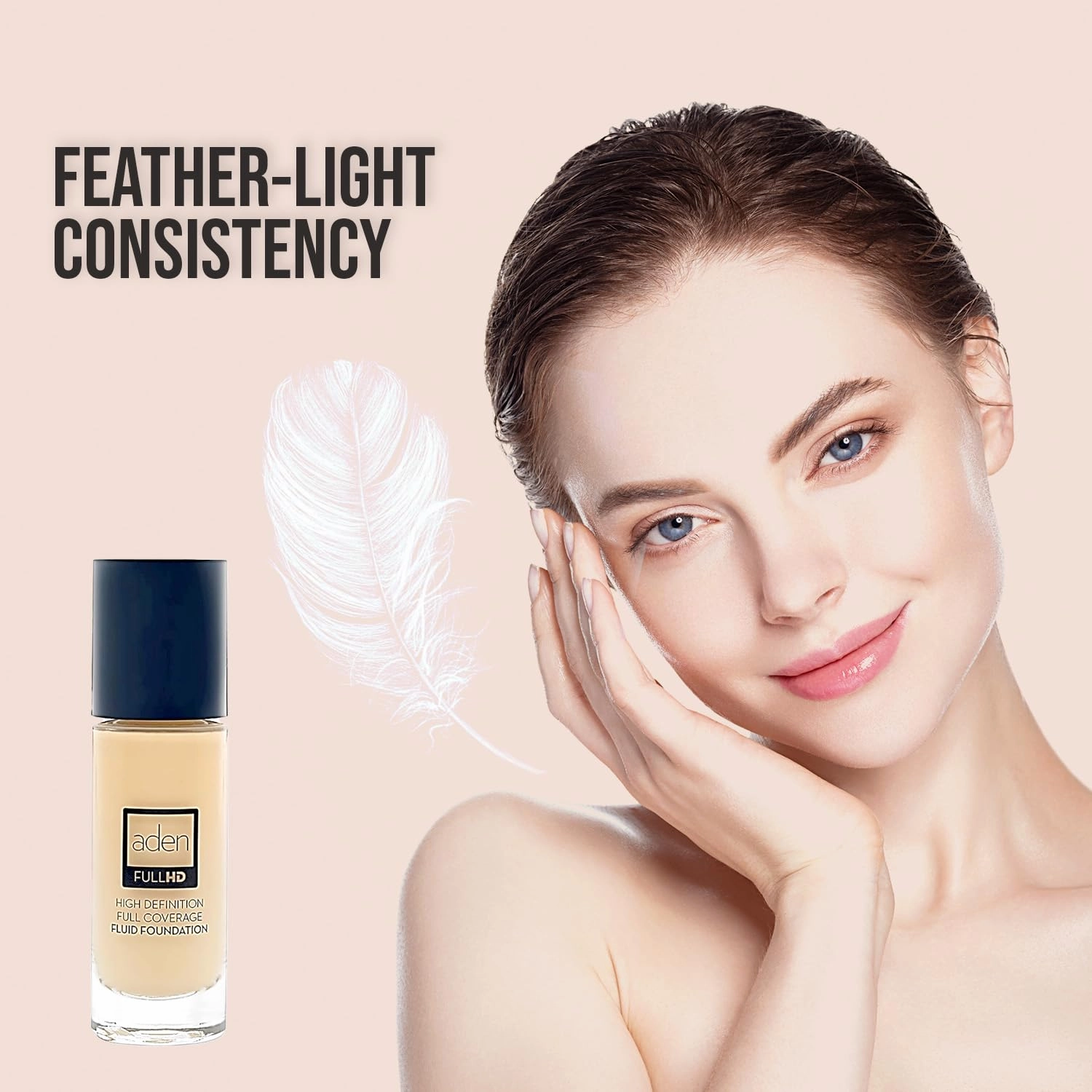 aden Fluid Foundation – 20ml – Sweat & Water Proof Full Coverage Foundation – Long lasting & high-definition – No Fragrance & Sunscreen (05 Honey)