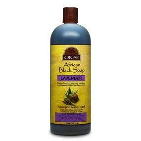 AFRICAN BLACK SOAP LIQUID WITH LAVENDER For Cleansing&Treating Skin Conditions Helps Achieve Beautiful,Healthier Looking Skin Sulfate,Silicone,Paraben Free For All Skin Types Made in USA 33oz