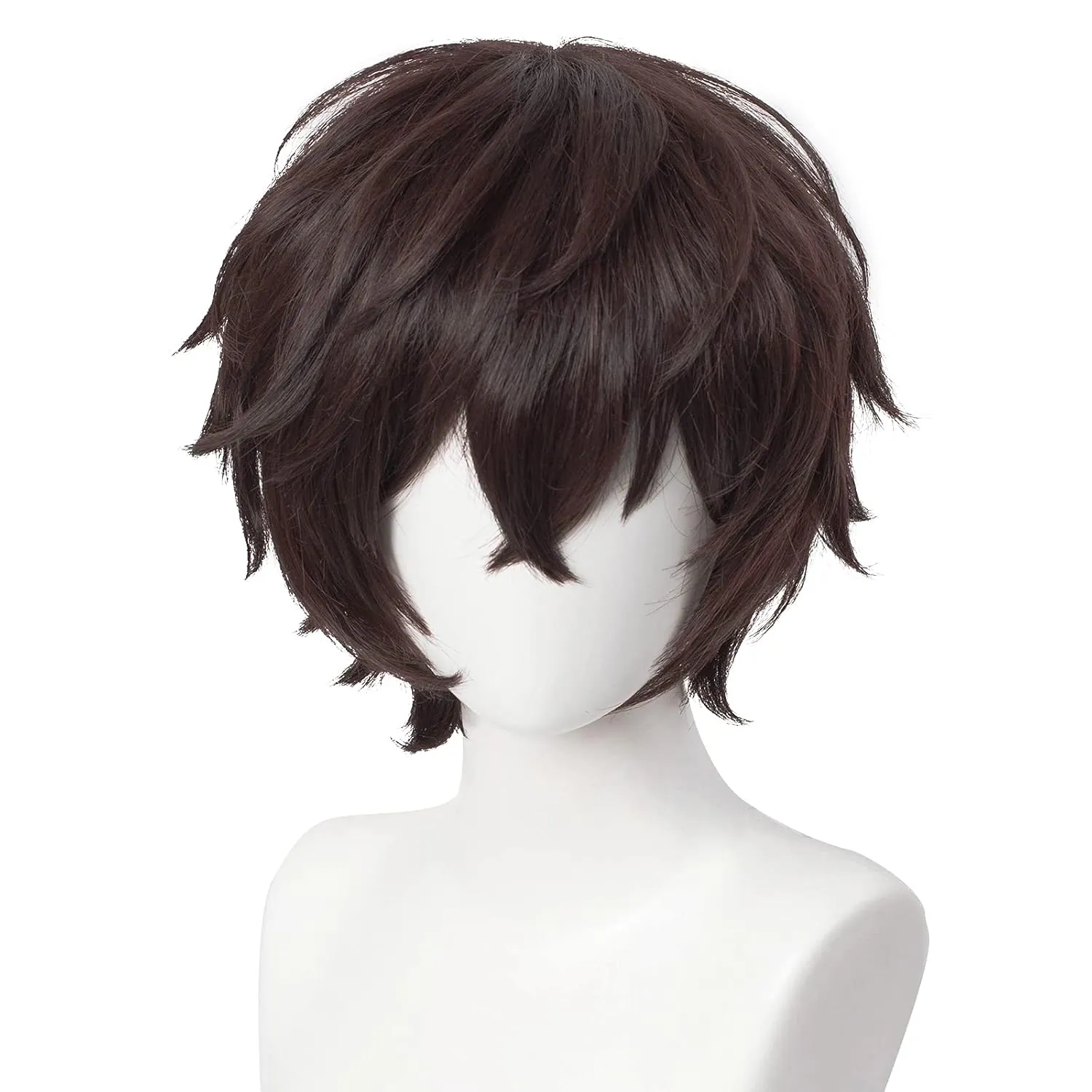 Aicos Anime Cosplay Wig Brown Hair Wig for Man, Brown Layer Wig for Cosplay Show   Wig Cap