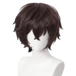 Aicos Anime Cosplay Wig Brown Hair Wig for Man, Brown Layer Wig for Cosplay Show   Wig Cap