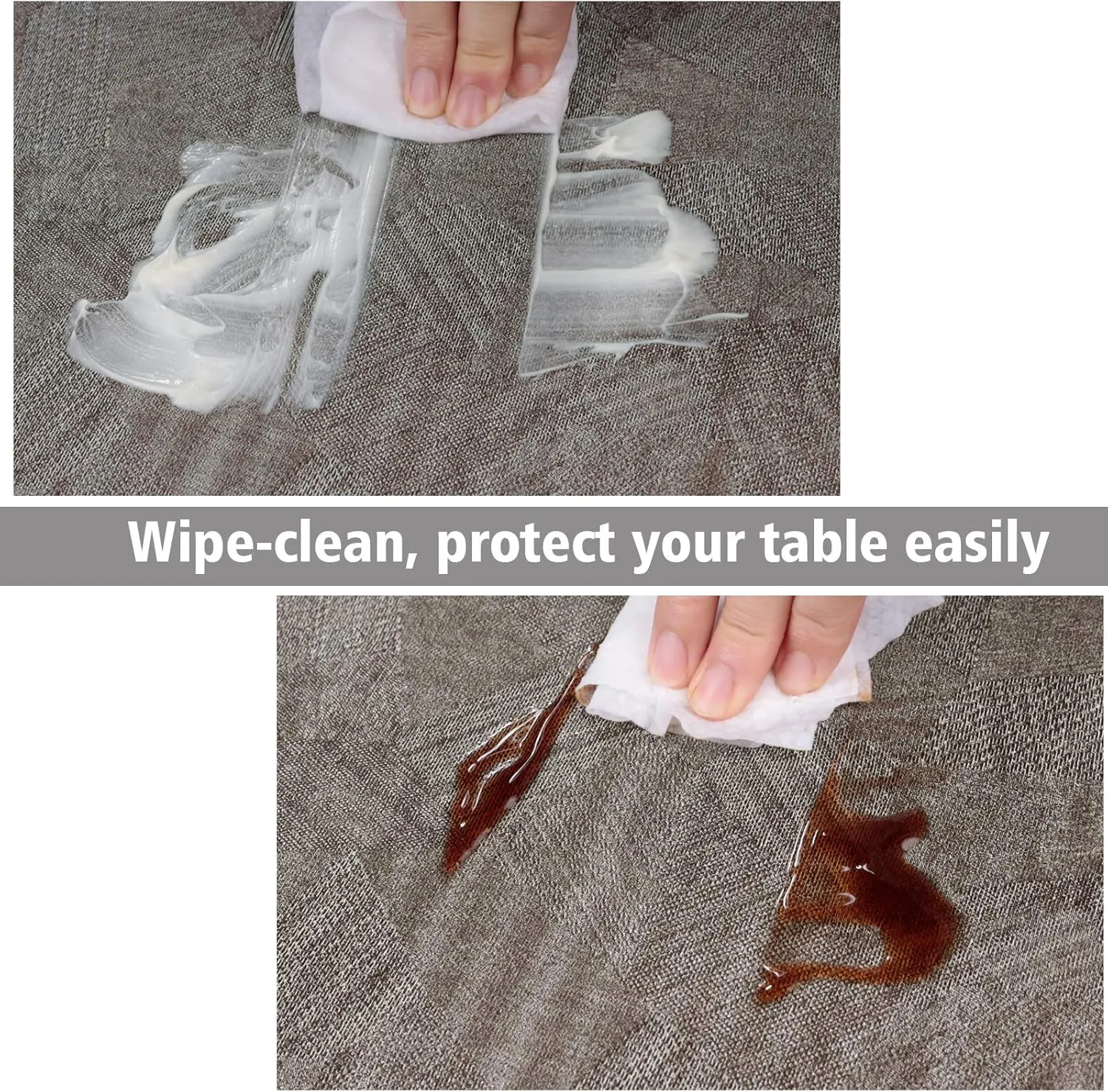AIRCOWRIE Waterproof Vinyl Tablecloths, Heavy Duty Oil Proof Spill Proof Plastic Table Cloth, Wipe Clean PVC Table Cover for Spring Indoor and Outdoor Use (Brown, 54”×108”, Rectangle)