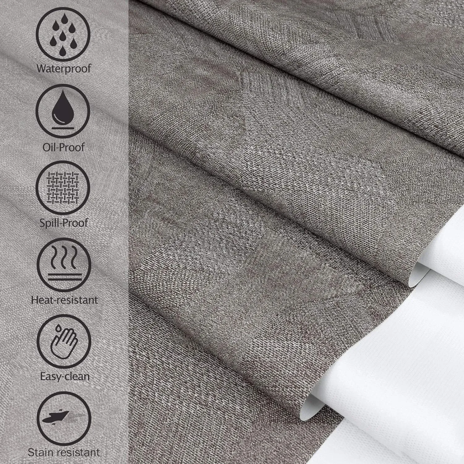 AIRCOWRIE Waterproof Vinyl Tablecloths, Heavy Duty Oil Proof Spill Proof Plastic Table Cloth, Wipe Clean PVC Table Cover for Spring Indoor and Outdoor Use (Brown, 54”×108”, Rectangle)