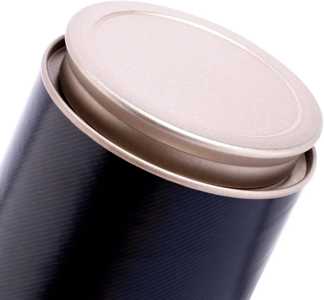 Airtight Round Tins for Matcha Powder Tea Coffee Beans Modern Style Portable Small Storage jar (black, 2*Small (91x91mm))