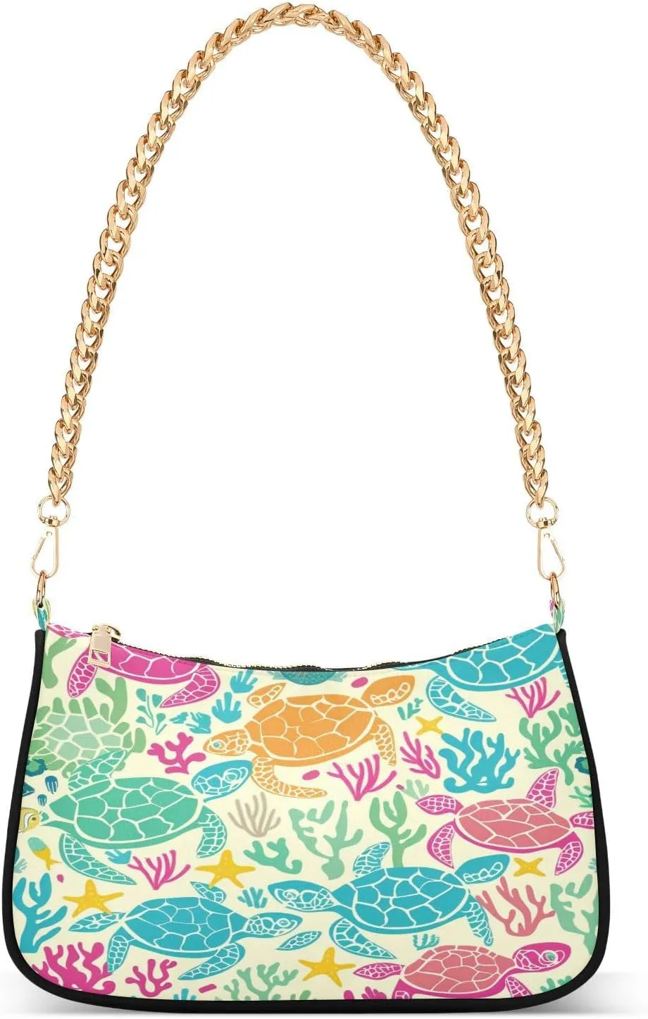 ALAZA Colored Sea Turtle Coral Reef Women's Handbags Tote Crossbody Bag Purse Ladies Shoulder Bag Hobo Handbag