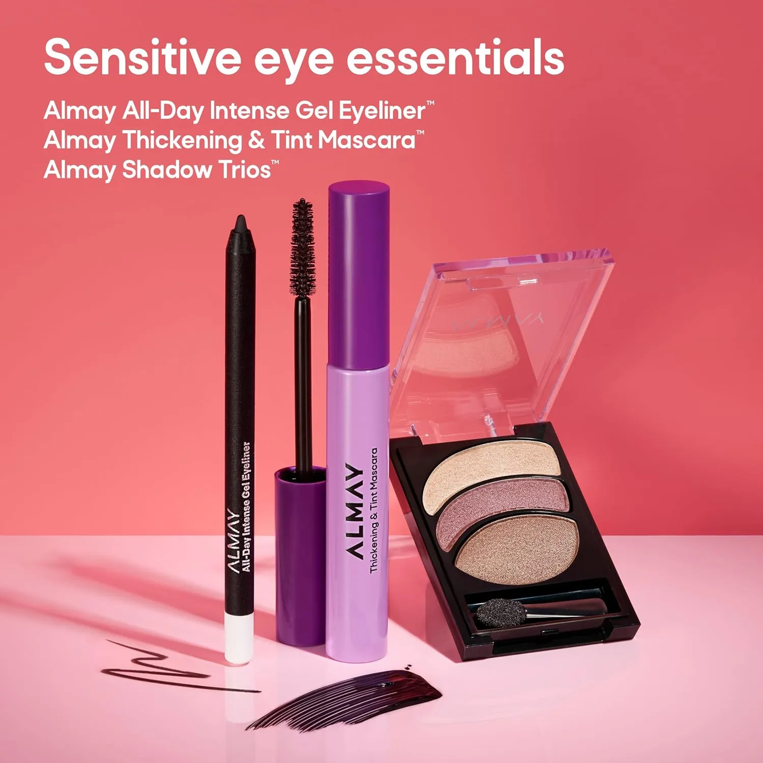 Almay Thickening & Tint Mascara, Instant Soft Full Volume, Conditions & Darkens Natural Lashes Over Time, No Flaking or Clumping, 402 Black, 2 count
