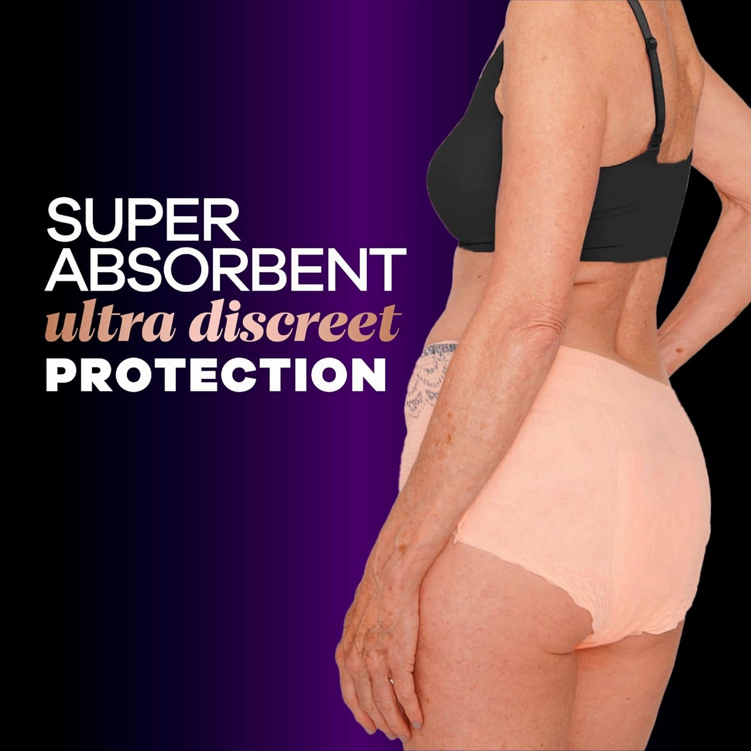 Always Discreet Boutique Adult Incontinence and Postpartum Underwear for Women, Maximum Protection, XL, Rosy, 48 Count (Packaging May Vary)