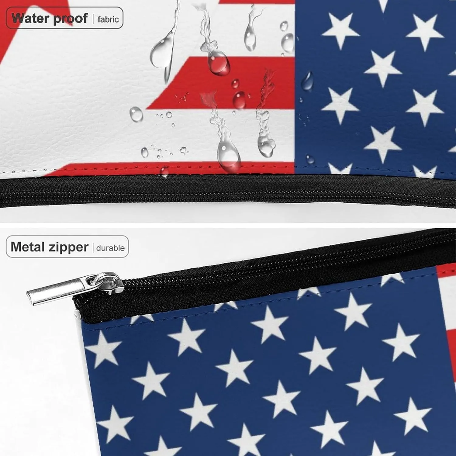 America Canadian Flag Cosmetic Bag Travel Portable Makeup Bag Large Capacity Toiletry Bag Women Storage Bags-3