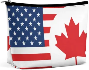 America Canadian Flag Cosmetic Bag Travel Portable Makeup Bag Large Capacity Toiletry Bag Women Storage Bags-3