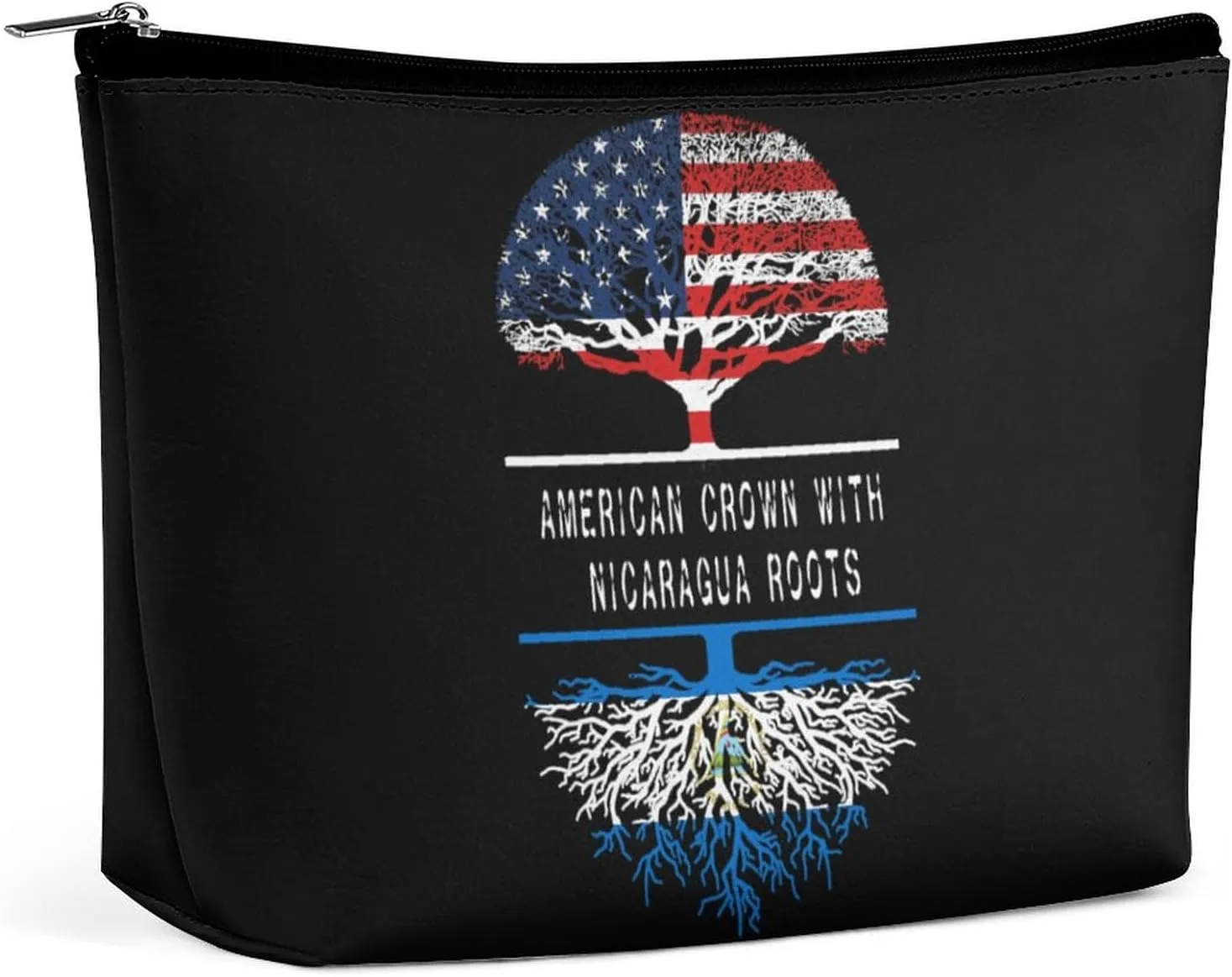 America Crown With Nicaragua Roots Cosmetic Bag Travel Portable Makeup Bag Large Capacity Toiletry Bag Women Storage Bags-3