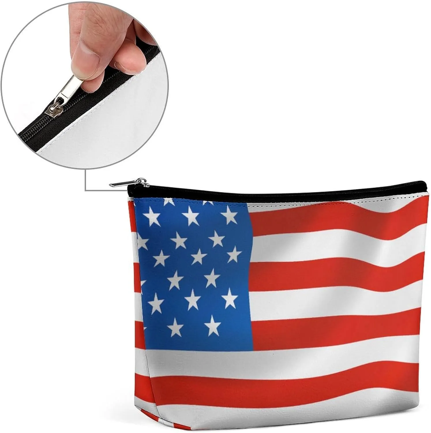 America Flag Cosmetic Bag Travel Portable Makeup Bag Large Capacity Toiletry Bag Women Storage Bags-3