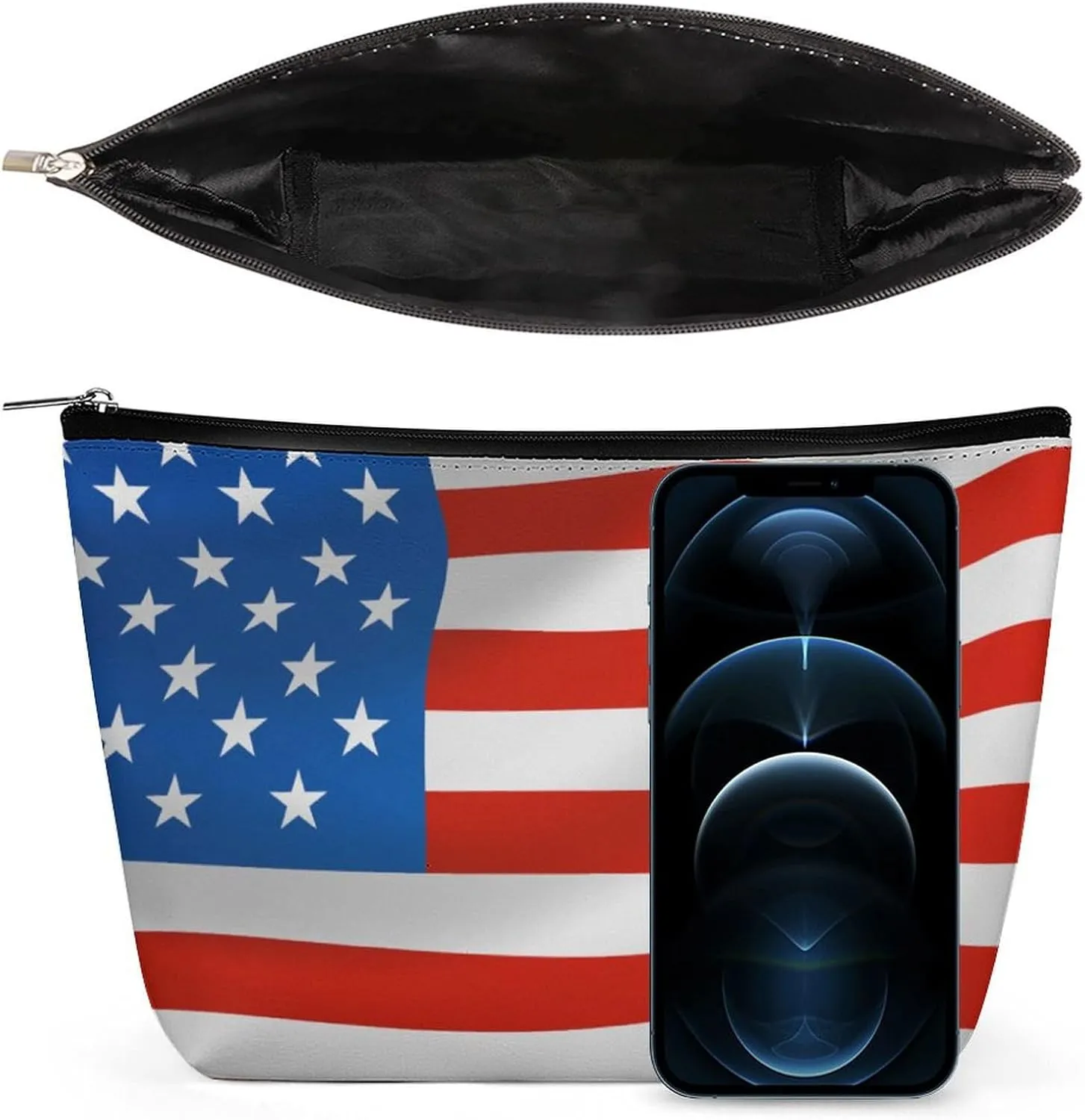 America Flag Cosmetic Bag Travel Portable Makeup Bag Large Capacity Toiletry Bag Women Storage Bags-3