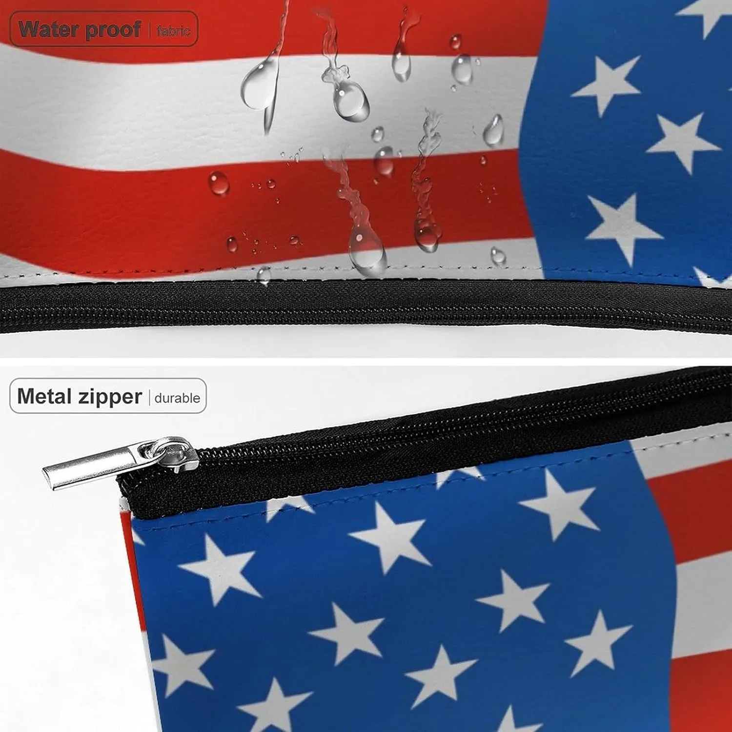 America Flag Cosmetic Bag Travel Portable Makeup Bag Large Capacity Toiletry Bag Women Storage Bags-3