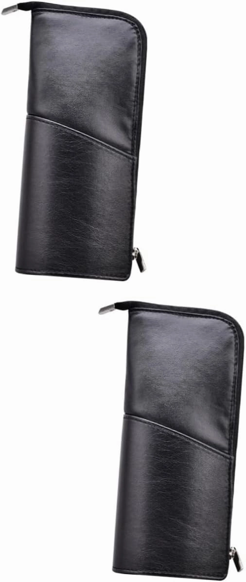 Angoily 2pcs Makeup Bag for Travel Woman Makeup Bag Cosmetic Brush Pouch Makeup Brush Purse Portable, Blackx2pcs, Mx2pcs
