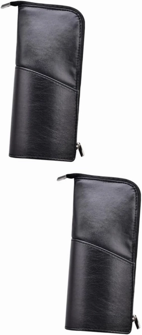 Angoily 2pcs Makeup Bag for Travel Woman Makeup Bag Cosmetic Brush Pouch Makeup Brush Purse Portable, Blackx2pcs, Mx2pcs