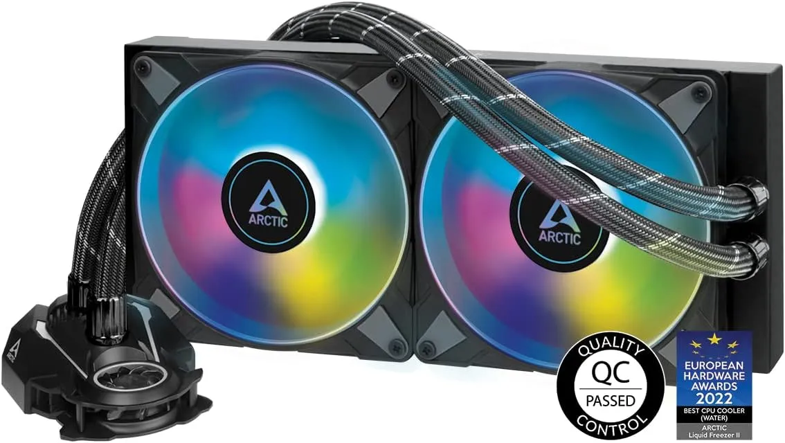 ARCTIC Liquid Freezer II 280 A-RGB - Multi-Compatible All-in-One CPU AIO Water Cooler with A-RGB, Efficient PWM-Controlled Pump, Fan Speed: 200–1900 RPM, LGA1700 Compatible - Black