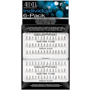Ardell False Eyelashes Knot-Free Individuals Medium Black, 6-Pack (contains 6 packs of lash trays with 56 Individual Lashes each)