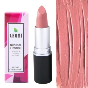 Aromi All Natural Lipstick | Moisturizing, Creamy, Satin Finish, Peachy Nude Lip Color for Women, Vegan (Naked Pink)