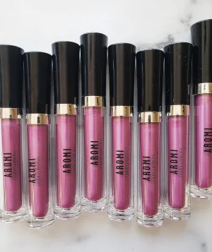 Aromi Berry Fuchsia Metallic Liquid Lipstick | Magenta Mauve Lip Color with Shimmery Finish, Vegan, Cruelty-free, Long-Lasting, Smudge Proof, Handmade (Opal Rose)