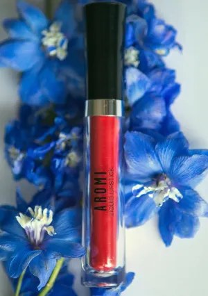 Aromi Bright Red Liquid Lipstick | Vibrant Lip Color with Matte Finish, Long-lasting, Vegan, Cruelty-free, Waterproof, Gluten Free, Made in USA (Preppy Red)
