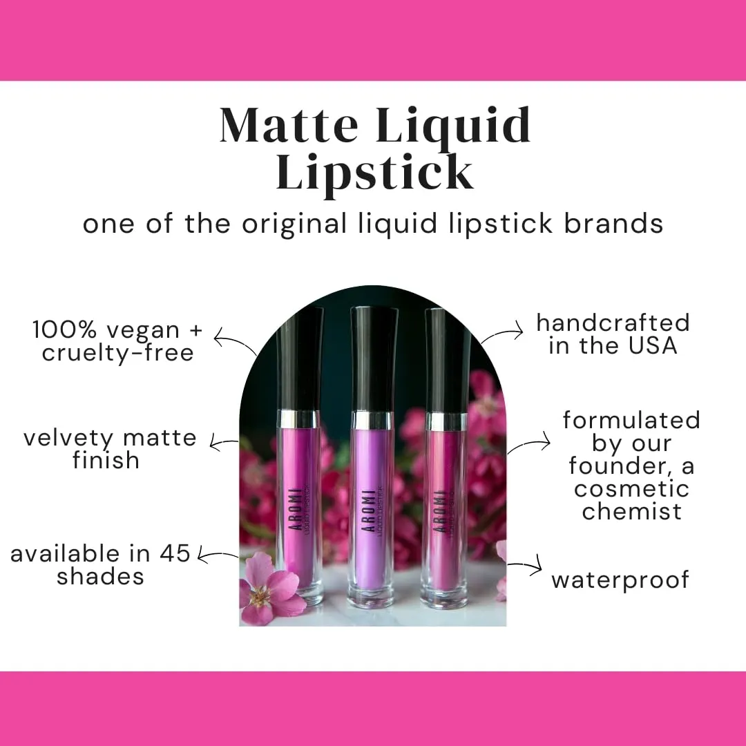 Aromi Matte Liquid Lipstick | Light, Pale Pink Lip Color, Long-Lasting, Smudge Proof, Vegan, Cruelty-free, Parabn and Phthalate Free (Blush Nude)