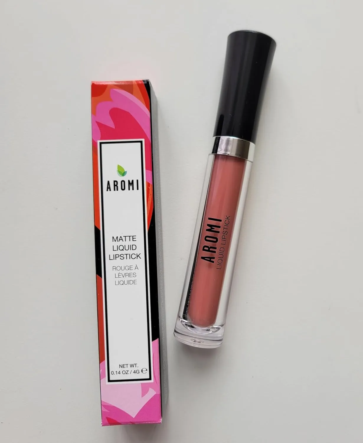 Aromi Peach Matte Liquid Lipstick | Peachy Nude Lip Color, Pink Caramel, Vegan, Cruelty-free, Long-Lasting, Handmade (Fuzzy Peach)