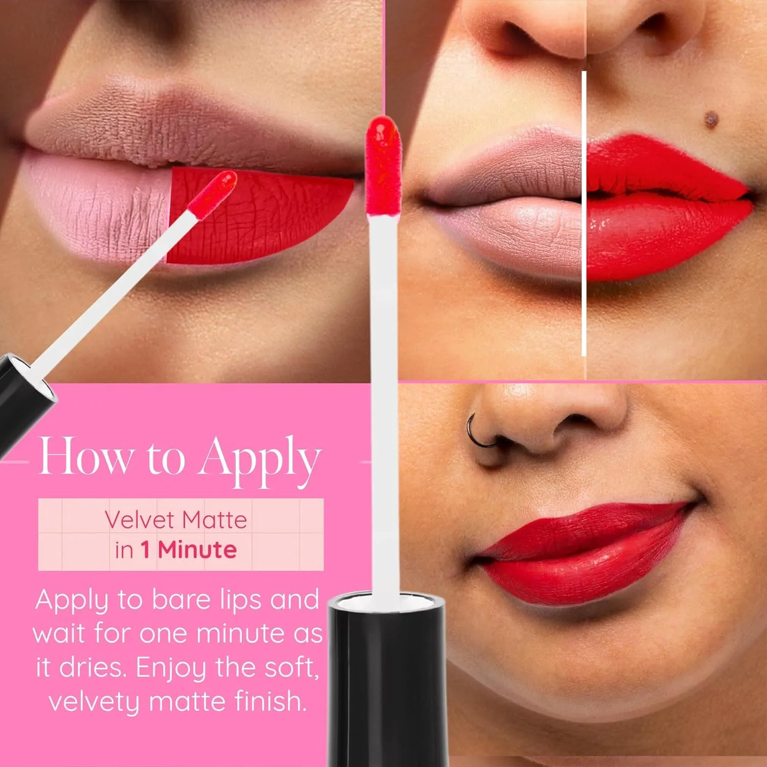 Aromi True Red Matte Liquid Lipstick, Retro Red Lip Color with Blue Undertones, Smudge Proof, Long Lasting, Vegan and Cruelty-free, Handmade (Flamenco Red)